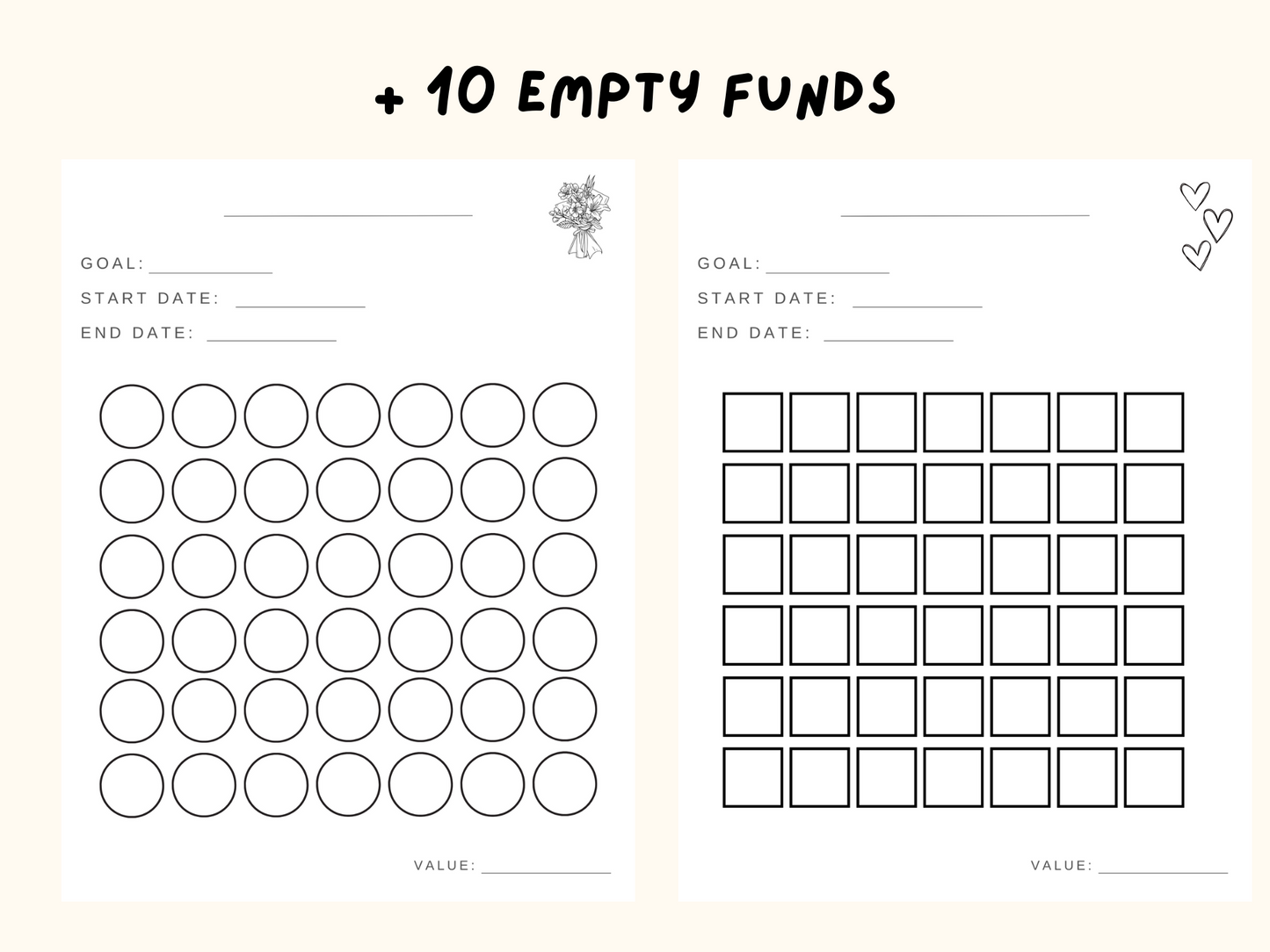 40 Saving challenges for Different Funds, US Letter, Printable, Budget Tracker